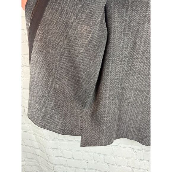 CARLISLE NEW YORK black gray stretch knit full zip high-low jacket blazer size M - Picture 8 of 10